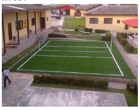 Volleyball court after artificial turf installation